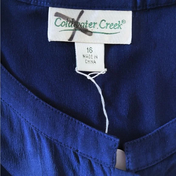 Coldwater Creek Royal Blue Blouse - Picture 3 of 3